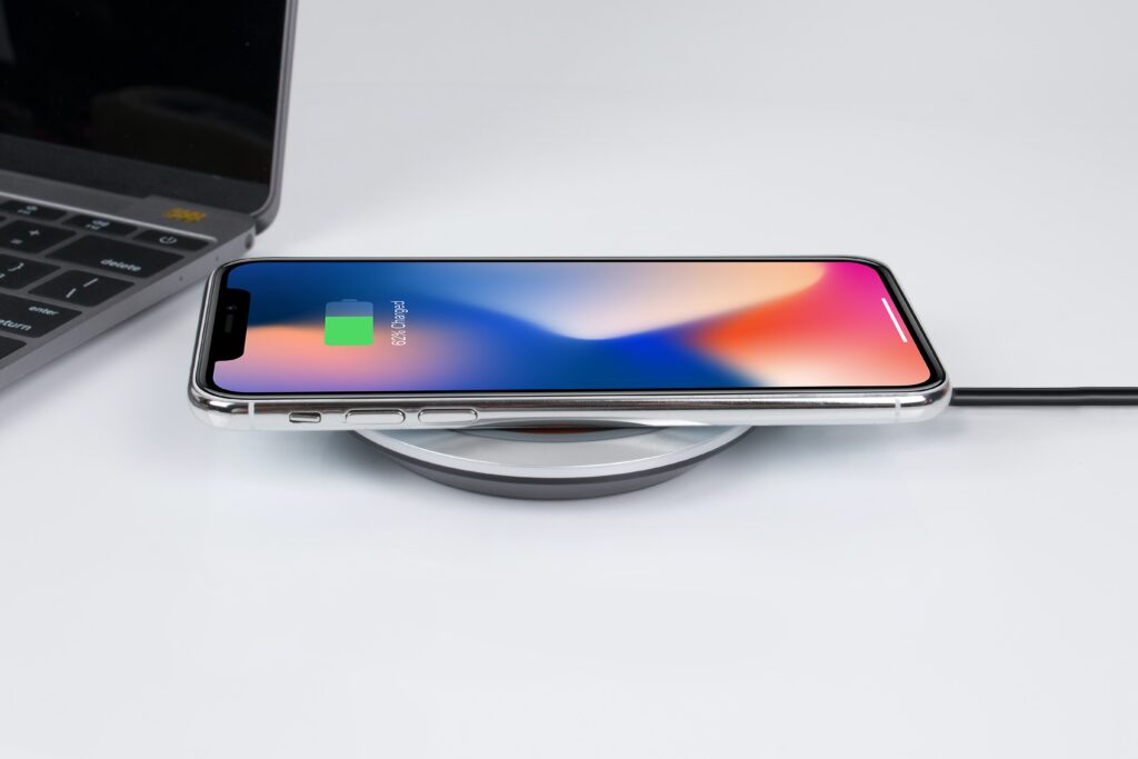 Mobile on wireless charging pad